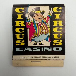 Vintage Circus Circus Casino Las Vegas Matchbook Carousel Bar Horse-A-Round